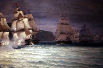 Buque de guerra Painting - Batalla naval Combat du Romulus 2